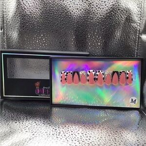 Black Cow Print Press-On Nails